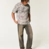 Kastig geschnittenes, schweres Camouflage-T-Shirt