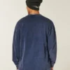 Kastig geschnittenes, schweres Langarm-T-Shirt mit New York State-Grafik