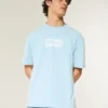 Kastig geschnittenes, schweres Oasis-Grafik-T-Shirt