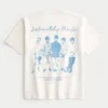 Kastig geschnittenes, schweres Oasis-Grafik-T-Shirt
