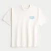 Kastig geschnittenes, schweres Oasis-Grafik-T-Shirt