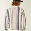 Kastiger gestreifter Pullover mit Rundhalsausschnitt