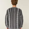 Kastiger gestreifter Pullover mit Rundhalsausschnitt