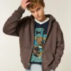 Kastiger Hoodie mit Reißverschluss