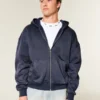 Kastiger Hoodie mit Reißverschluss