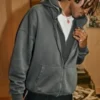 Kastiger Hoodie mit Reißverschluss