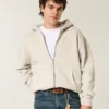 Kastiger Hoodie mit Reißverschluss
