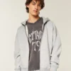 Kastiger Hoodie mit Reißverschluss