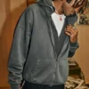Kastiger Hoodie mit Reißverschluss