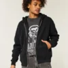 Kastiger Hoodie mit Reißverschluss