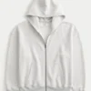 Kastiger Hoodie mit Reißverschluss