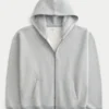 Kastiger Hoodie mit Reißverschluss