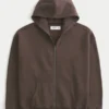 Kastiger Hoodie mit Reißverschluss