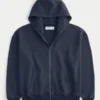 Kastiger Hoodie mit Reißverschluss