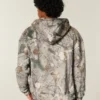 Kastiger Kapuzenpullover mit Reißverschluss und Camouflage-Muster