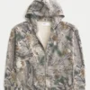 Kastiger Kapuzenpullover mit Reißverschluss und Camouflage-Muster