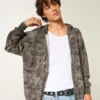 Kastiger Thermal-Camo-Hoodie mit Reißverschluss