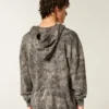 Kastiger Thermal-Camo-Hoodie mit Reißverschluss