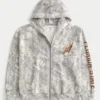 Kastiger Zip-Up-Hoodie mit Florida State University-Grafik und Camouflage-Muster