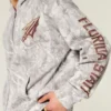 Kastiger Zip-Up-Hoodie mit Florida State University-Grafik und Camouflage-Muster