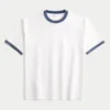 Kastiges Crew-T-Shirt aus schwerer Baumwolle