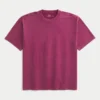 Kastiges Crew-T-Shirt aus schwerer Baumwolle