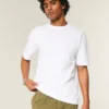 Kastiges Crew-T-Shirt aus schwerer Baumwolle