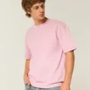 Kastiges Crew-T-Shirt aus schwerer Baumwolle