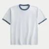 Kastiges Crew-T-Shirt aus schwerer Baumwolle