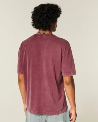 Kastiges Crew-T-Shirt aus schwerer Baumwolle