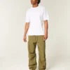 Kastiges Crew-T-Shirt aus schwerer Baumwolle