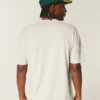 Kastiges Crew-T-Shirt aus schwerer Baumwolle
