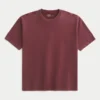 Kastiges Crew-T-Shirt aus schwerer Baumwolle