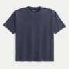 Kastiges Crew-T-Shirt aus schwerer Baumwolle