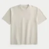 Kastiges Crew-T-Shirt aus schwerer Baumwolle