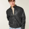 Kunstlederjacke mit Hollywood-Grafik
