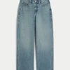Kurvige Baggy-Jeans mit hoher Leibhöhe