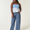 Kurvige Baggy-Jeans mit niedriger Leibhöhe und mittlerer Waschung