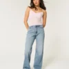Kurvige High-Rise-Baggy-Jeans in mittlerer Waschung