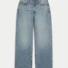Kurvige High-Rise-Baggy-Jeans in mittlerer Waschung