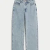 Kurvige High-Rise-Baggy-Jeans in mittlerer Waschung