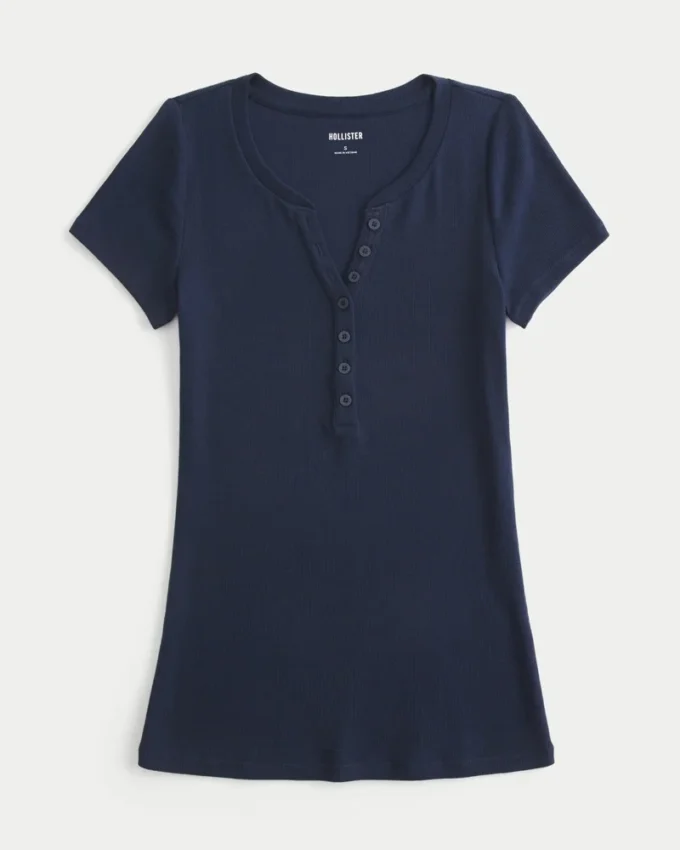 Kurzarm-Y2K-Henley