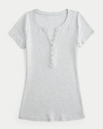 Kurzarm-Y2K-Henley