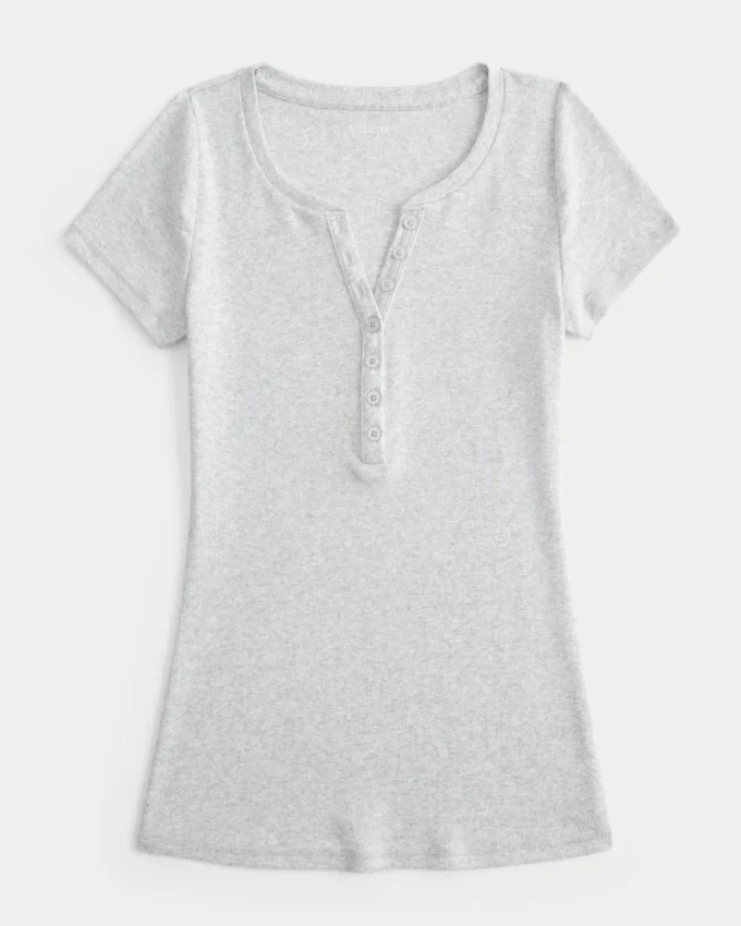 Kurzarm-Y2K-Henley