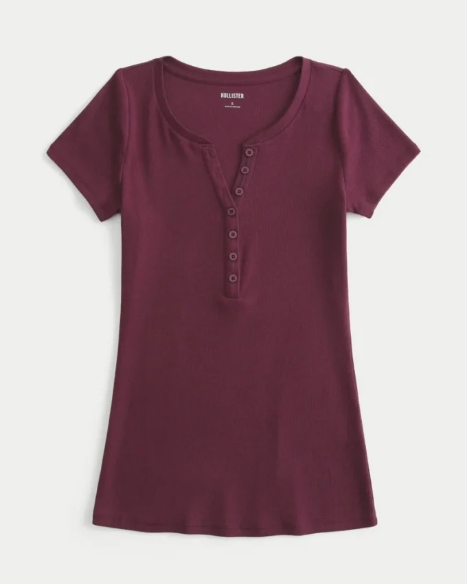 Kurzarm-Y2K-Henley