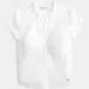 Kurzärmeliges Henley-Shirt mit V-Ausschnitt
