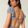 Kurzärmeliges Maxikleid mit offenem Rücken