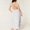 Kurzärmeliges Maxikleid mit offenem Rücken