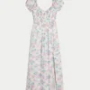 Kurzärmeliges Maxikleid mit offenem Rücken