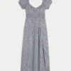 Kurzärmeliges Maxikleid mit offenem Rücken